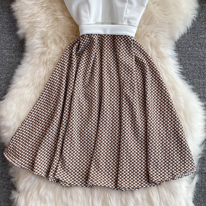Lovely Spliced A Line Spaghetti Dress Fashion Dress RF0129