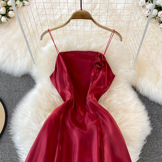 Red Tulle Short Dress A Line Fashion Dress RF0128