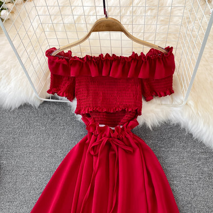Cute A Line Off Shoulder Dress Short Dress RF0126
