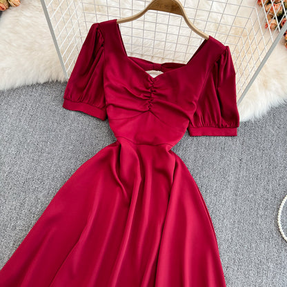 Robe courte trapèze à nœud mignon, robe tendance RF0123