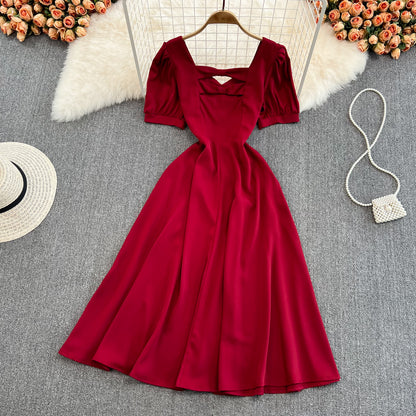 Robe courte trapèze à nœud mignon, robe tendance RF0123