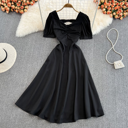 Robe courte trapèze à nœud mignon, robe tendance RF0123