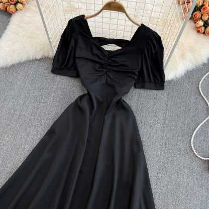 Robe courte trapèze à nœud mignon, robe tendance RF0123