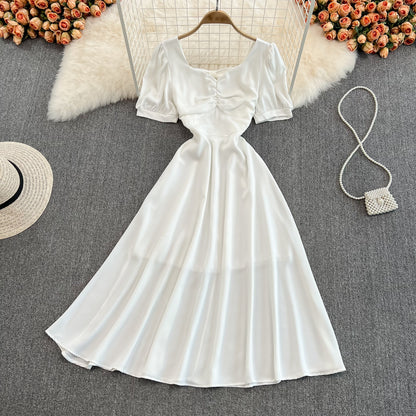Robe courte trapèze à nœud mignon, robe tendance RF0123