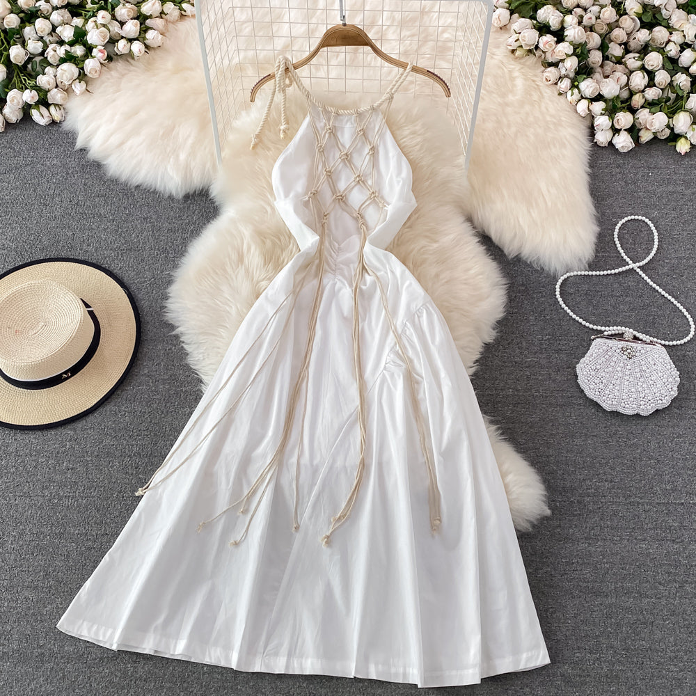 White A Line Backless Short Dress Fashion Dress RF0122