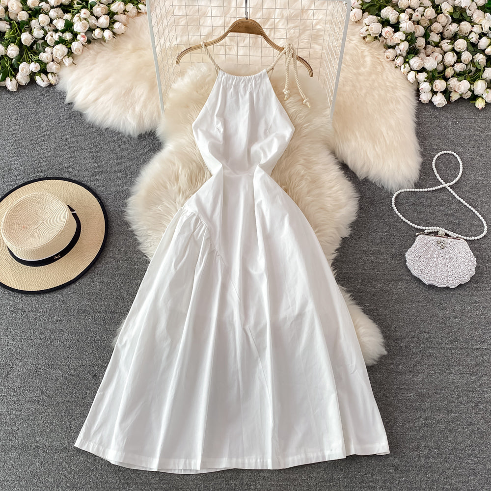 White A Line Backless Short Dress Fashion Dress RF0122