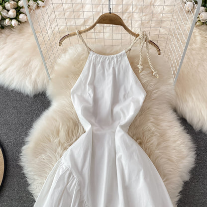 White A Line Backless Short Dress Fashion Dress RF0122