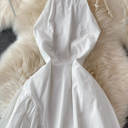 White A Line Backless Short Dress Fashion Dress RF0122
