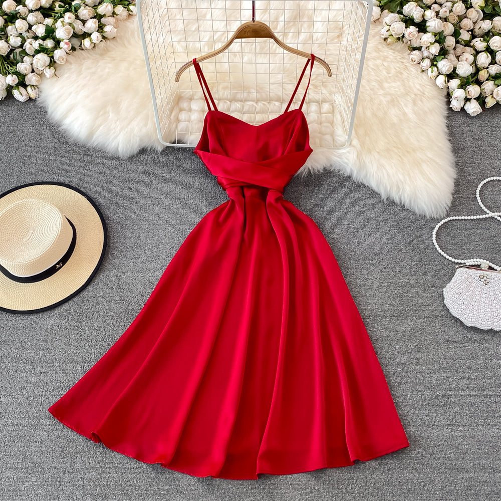 Cute Satin Short Dress A Line Fashion Dress RF0121
