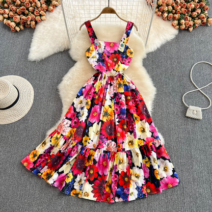 Sweet Flower Pattern Short Dress A Line Fashion Dress RF0118