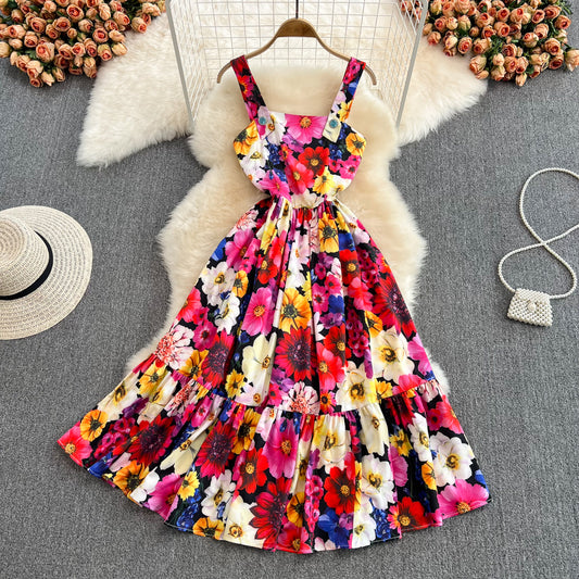 Sweet Flower Pattern Short Dress A Line Fashion Dress RF0118