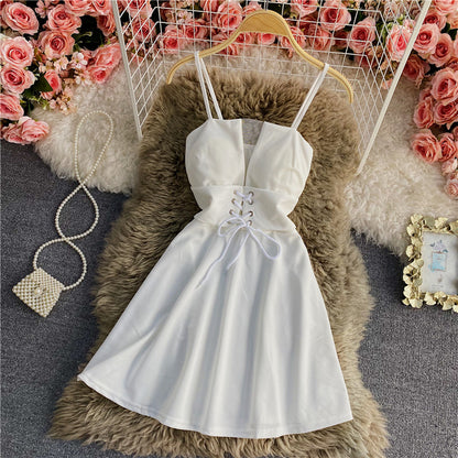 A Line Lace Up Dress Fashion Dress RF0116