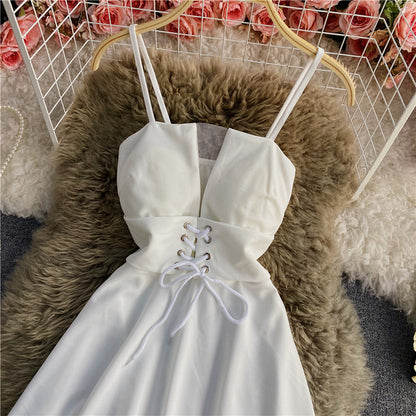 A Line Lace Up Dress Fashion Dress RF0116