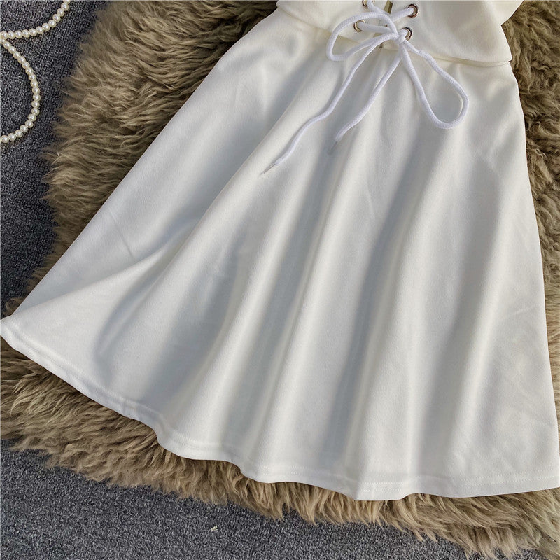 A Line Lace Up Dress Fashion Dress RF0116