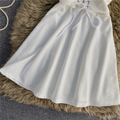 A Line Lace Up Dress Fashion Dress RF0116