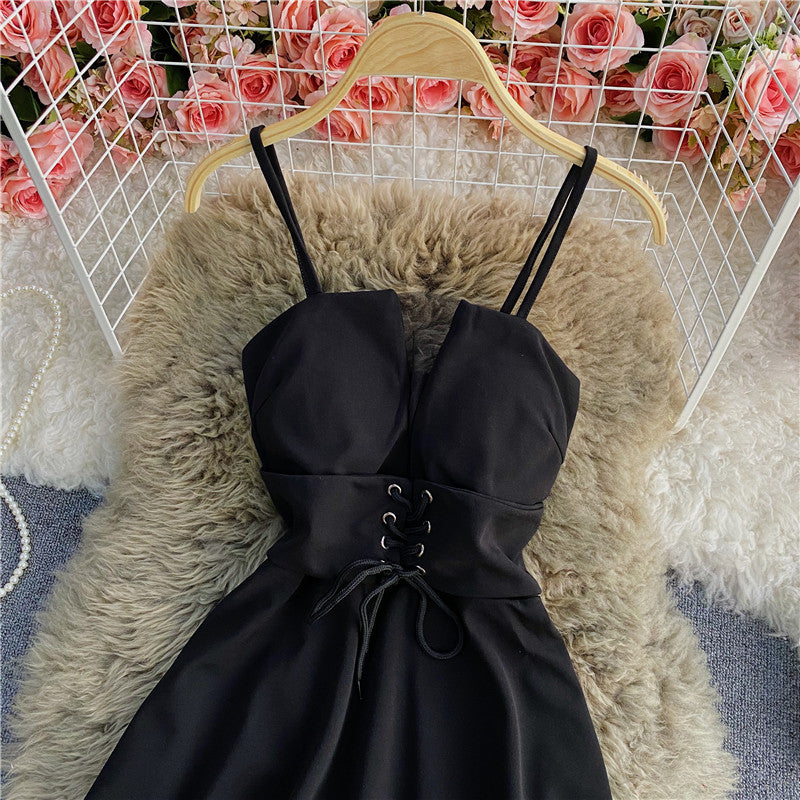 A Line Lace Up Dress Fashion Dress RF0116
