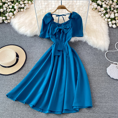 Cute Bow A Line Short Dress RF0114