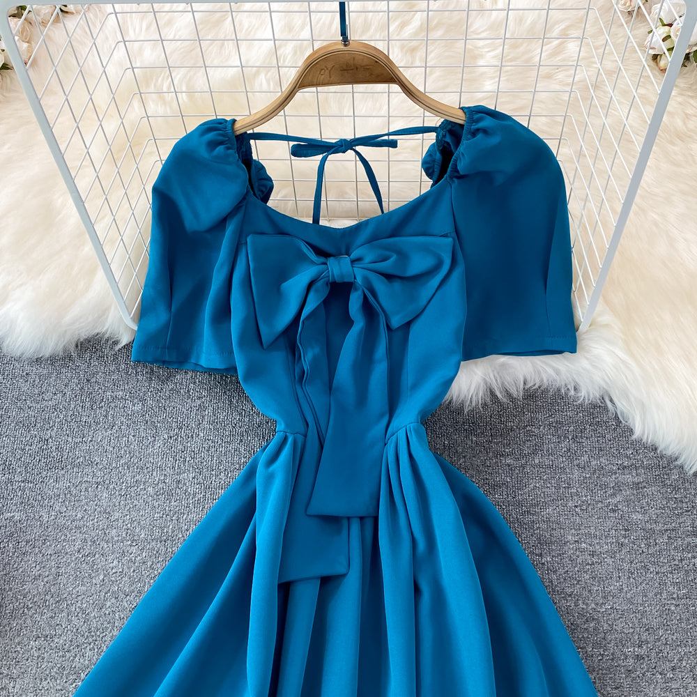 Cute Bow A Line Short Dress RF0114