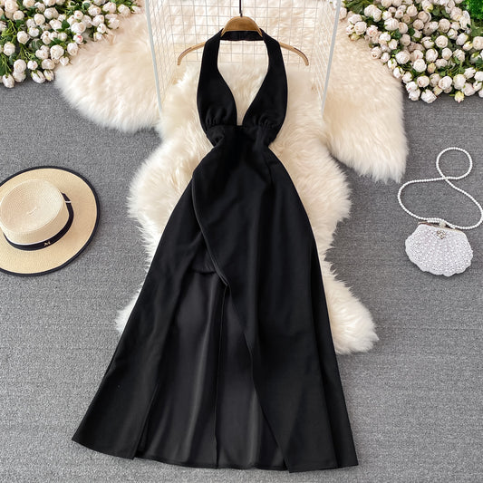 Black A Line Short Dress Backless Party Dress RF0110
