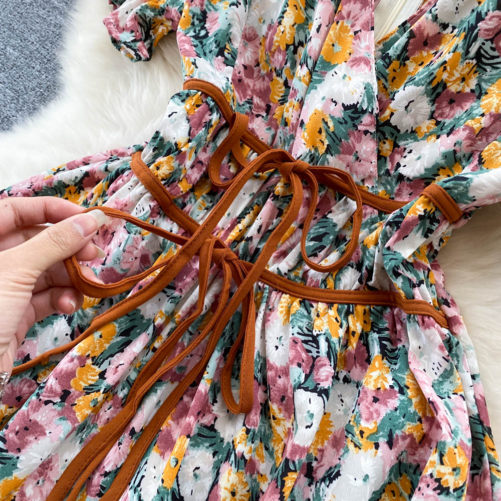 Cute Floral Short Dress A Line Fashion Dress RF0103