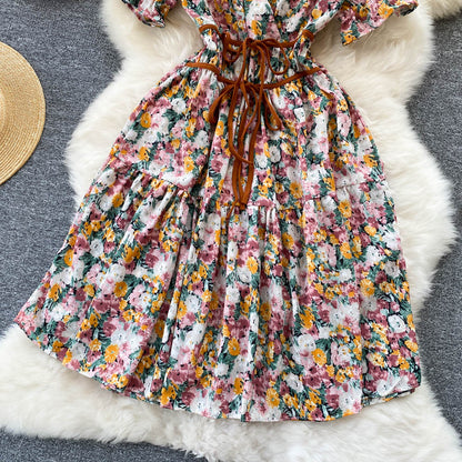 Cute Floral Short Dress A Line Fashion Dress RF0103