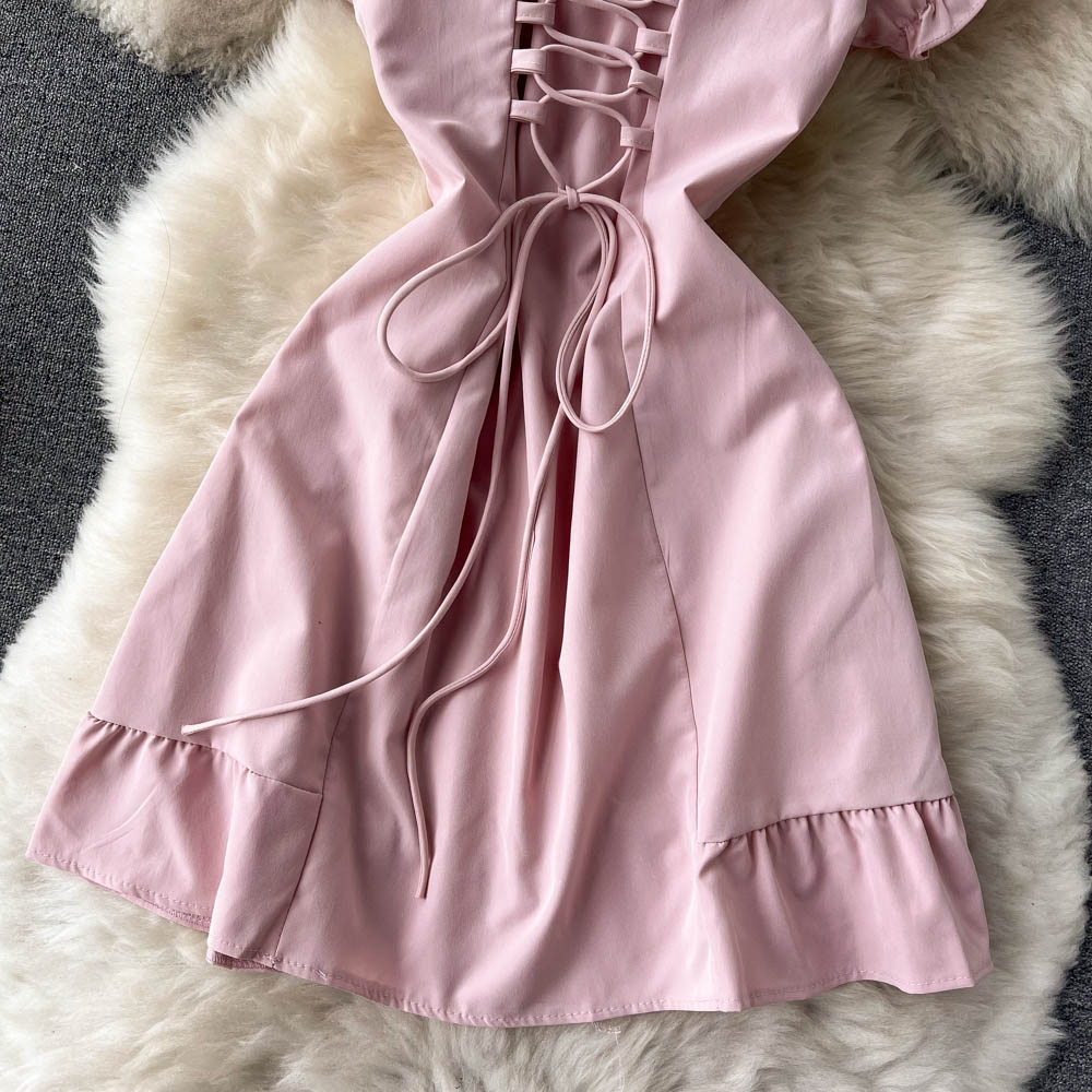 Robe trapèze à lacets pour fille, jolie robe tendance, RF0101