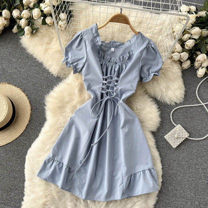 Robe trapèze à lacets pour fille, jolie robe tendance, RF0101