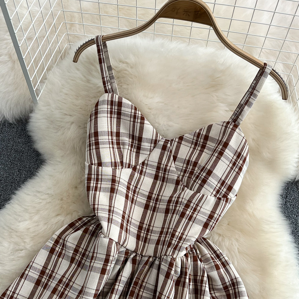 Robe trapèze à carreaux pour fille, jolie robe tendance, RF0096