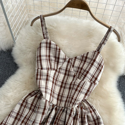 Robe trapèze à carreaux pour fille, jolie robe tendance, RF0096