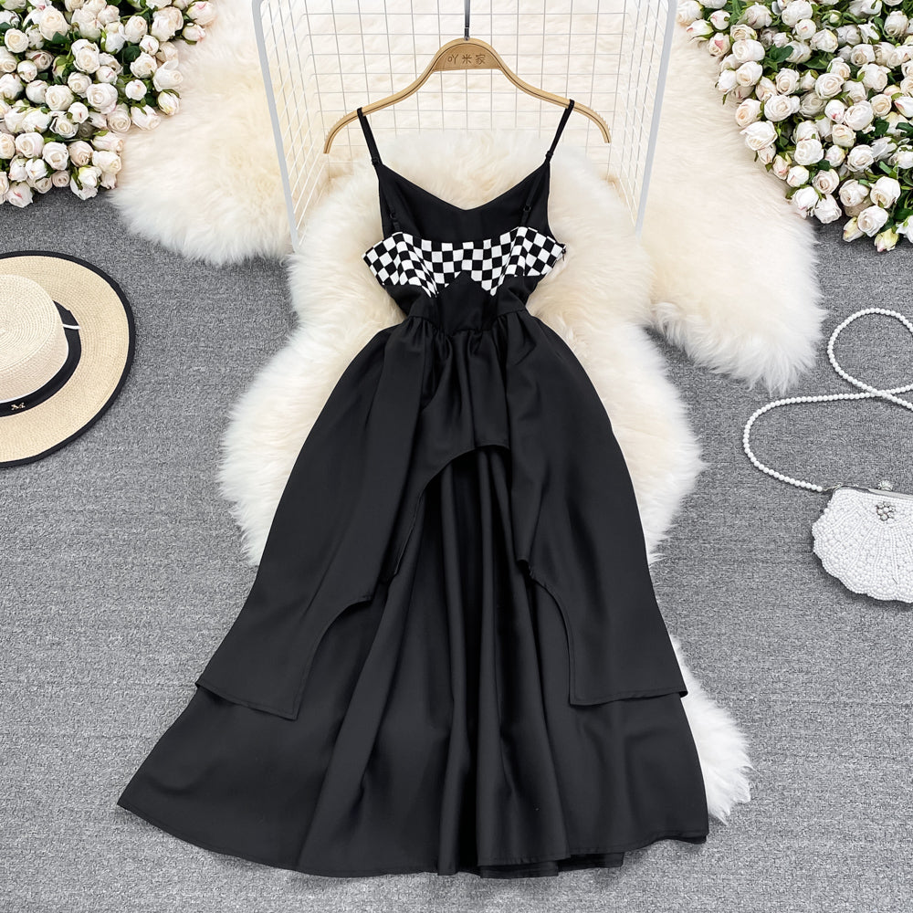 Black A Line Short Dress Fashion Girl Dress RF0093