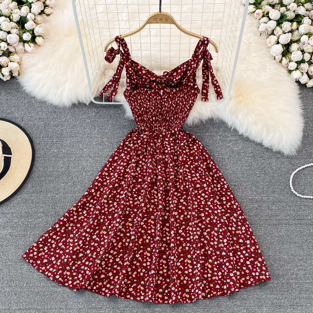 Cute A Line Floral Dress A Line Short Dress RF0091