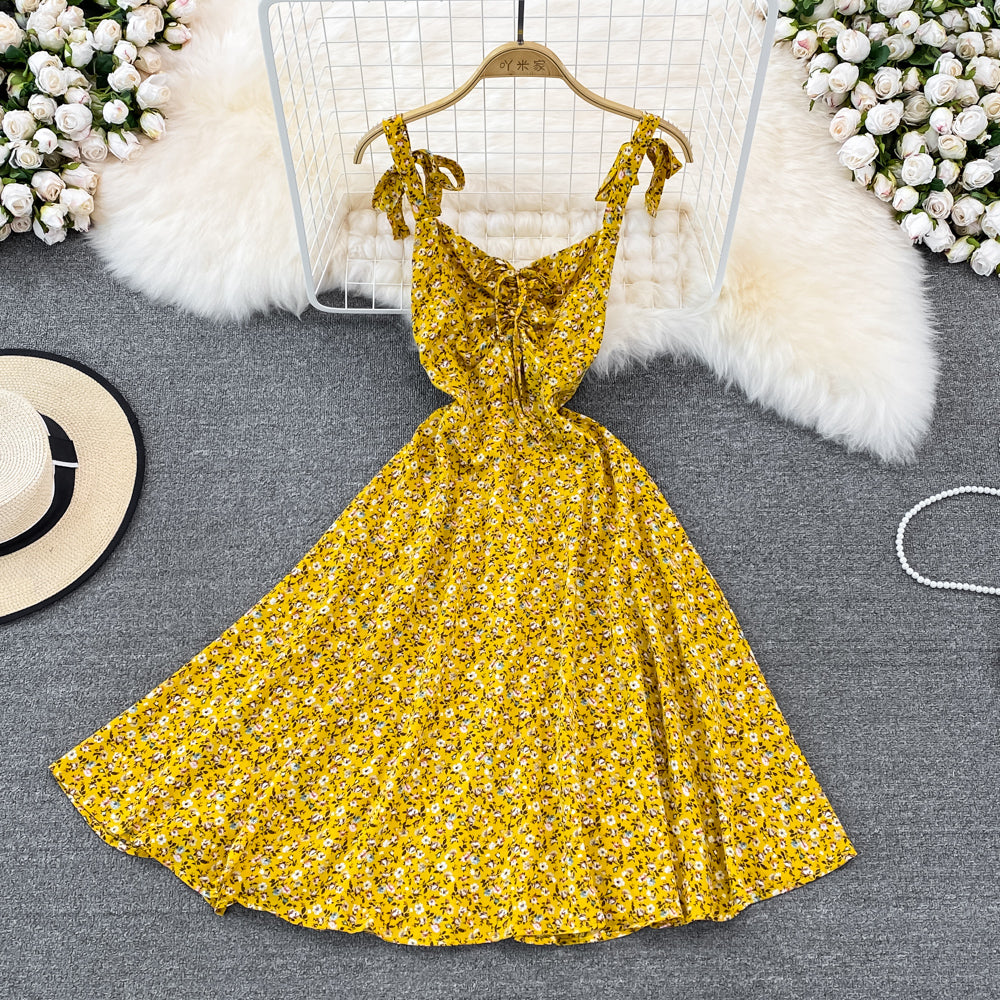 Cute A Line Floral Dress A Line Short Dress RF0091