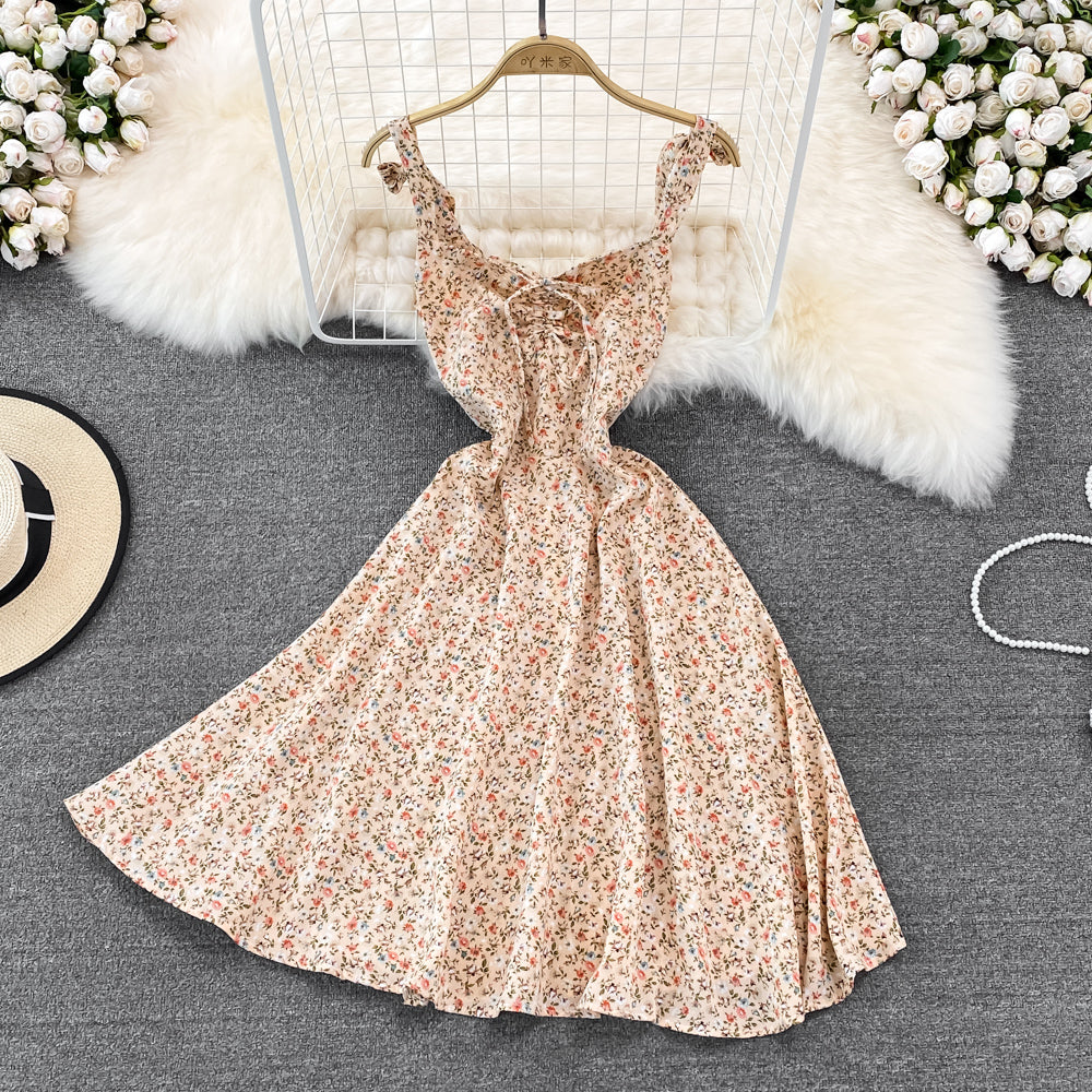 Cute A Line Floral Dress A Line Short Dress RF0091