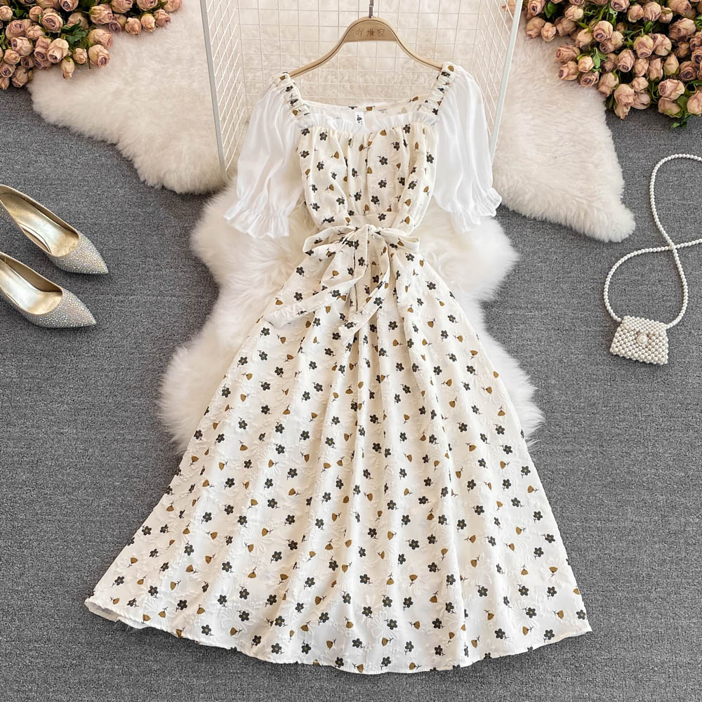 Sweet A Line Floral Dress Fashion Dress RF0090