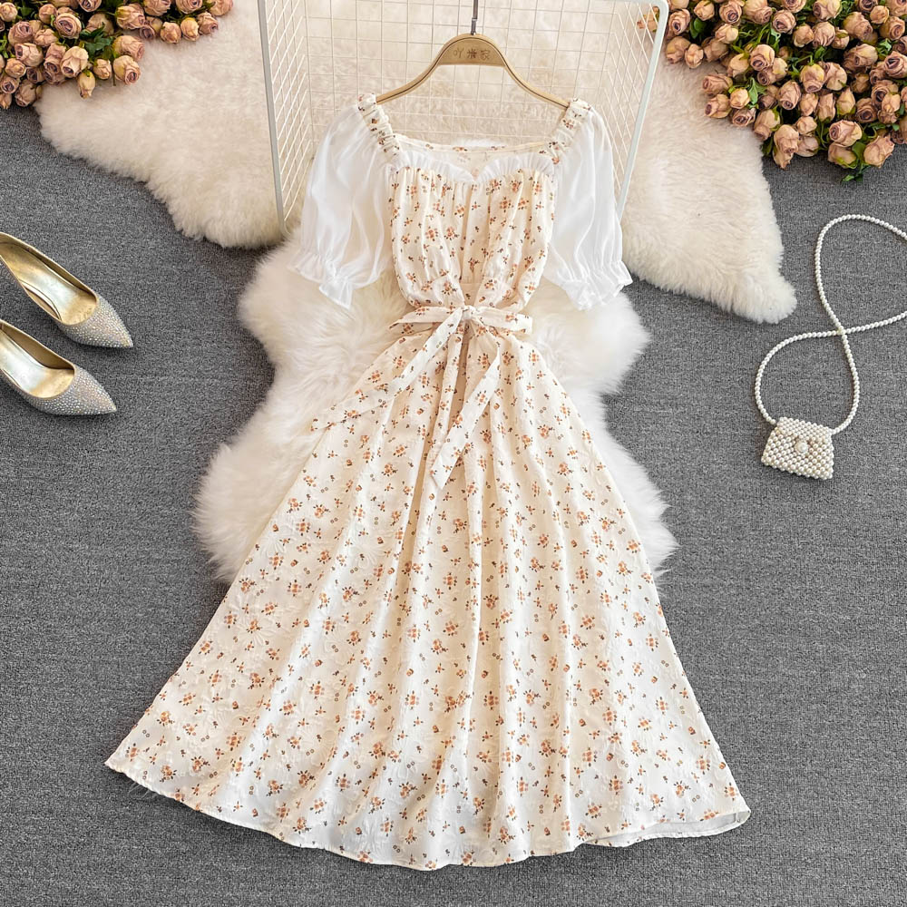 Sweet A Line Floral Dress Fashion Dress RF0090
