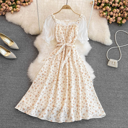 Sweet A Line Floral Dress Fashion Dress RF0090