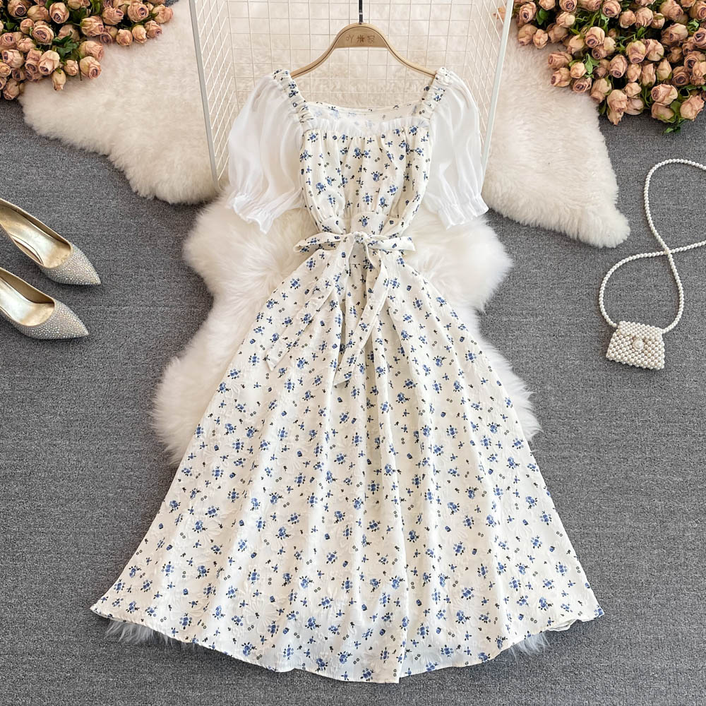 Sweet A Line Floral Dress Fashion Dress RF0090