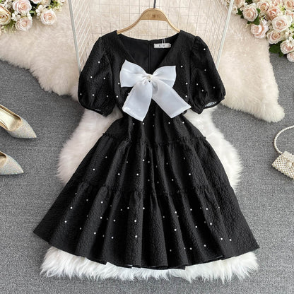 Cute Bow A Line Dress Fashion Girl Dress RF0087