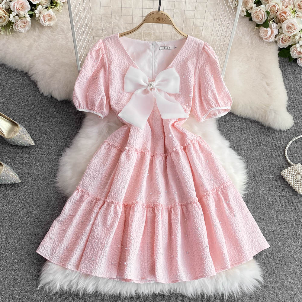 Cute Bow A Line Dress Fashion Girl Dress RF0087