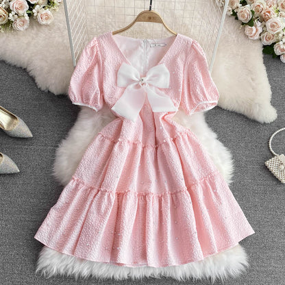 Cute Bow A Line Dress Fashion Girl Dress RF0087
