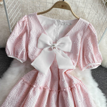Cute Bow A Line Dress Fashion Girl Dress RF0087