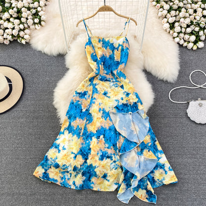 Blue A Line Dress Fashion Girl Dress RF0085