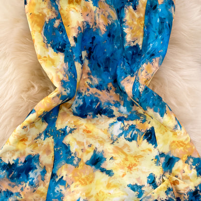 Blue A Line Dress Fashion Girl Dress RF0085