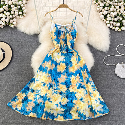 Blue A Line Dress Fashion Girl Dress RF0085