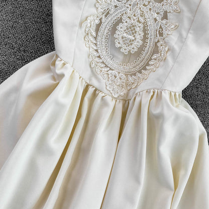 Champagne Lace Short A Line Dress Fashion Dress RF0084