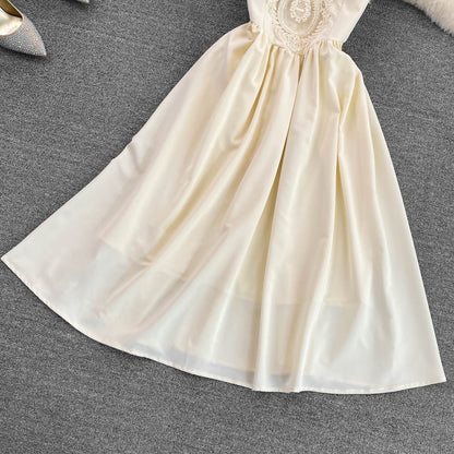 Champagne Lace Short A Line Dress Fashion Dress RF0084