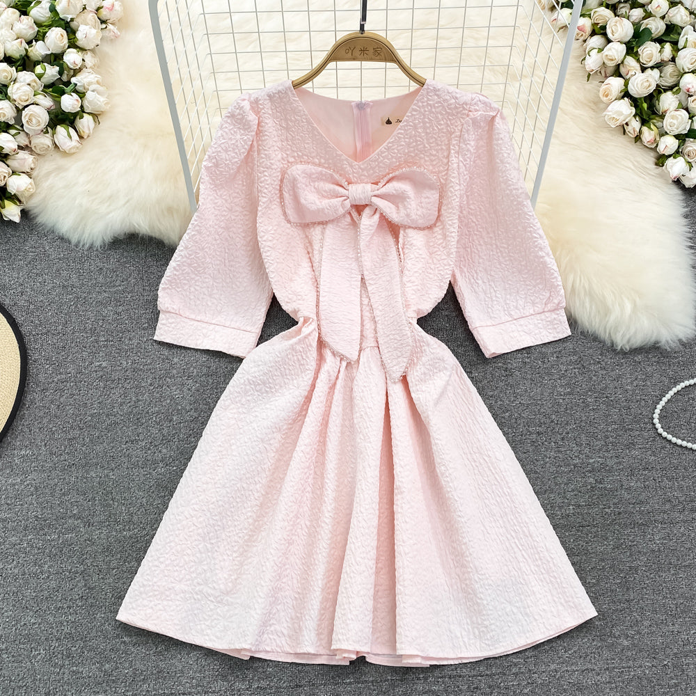 Sweet Bow Short Dress A Line Fashion Dress RF0079