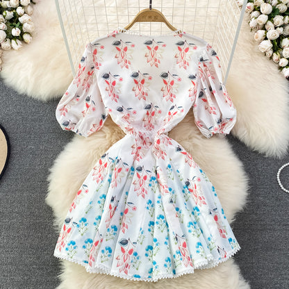 Cute V Neck Short Dress A Line Evening Fashion Dress RF0078