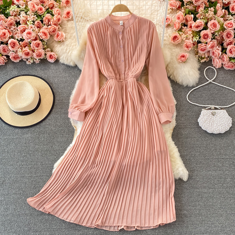 Robe trapèze à manches longues pour fille, jolie et tendance, RF0073