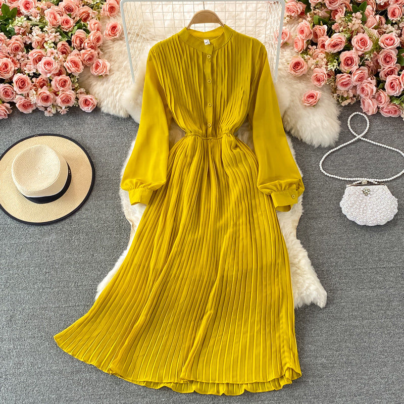 Robe trapèze à manches longues pour fille, jolie et tendance, RF0073